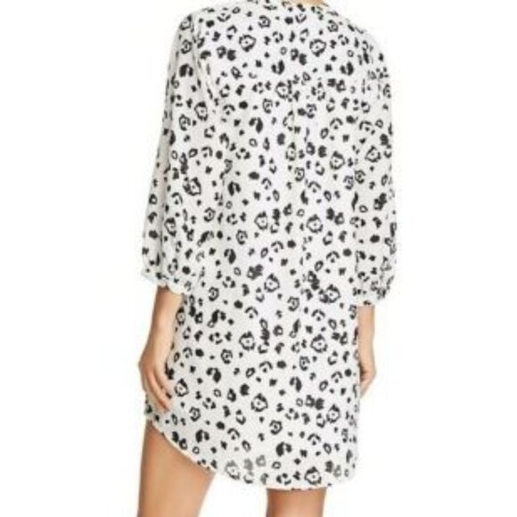 AQUA Smocked Animal Print Hi-Low Shirt Dress NWOT - Picture 2 of 3